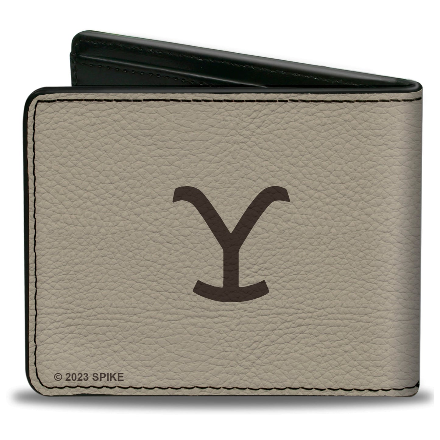 Interior view of bi-fold wallet showing card slots and billfold