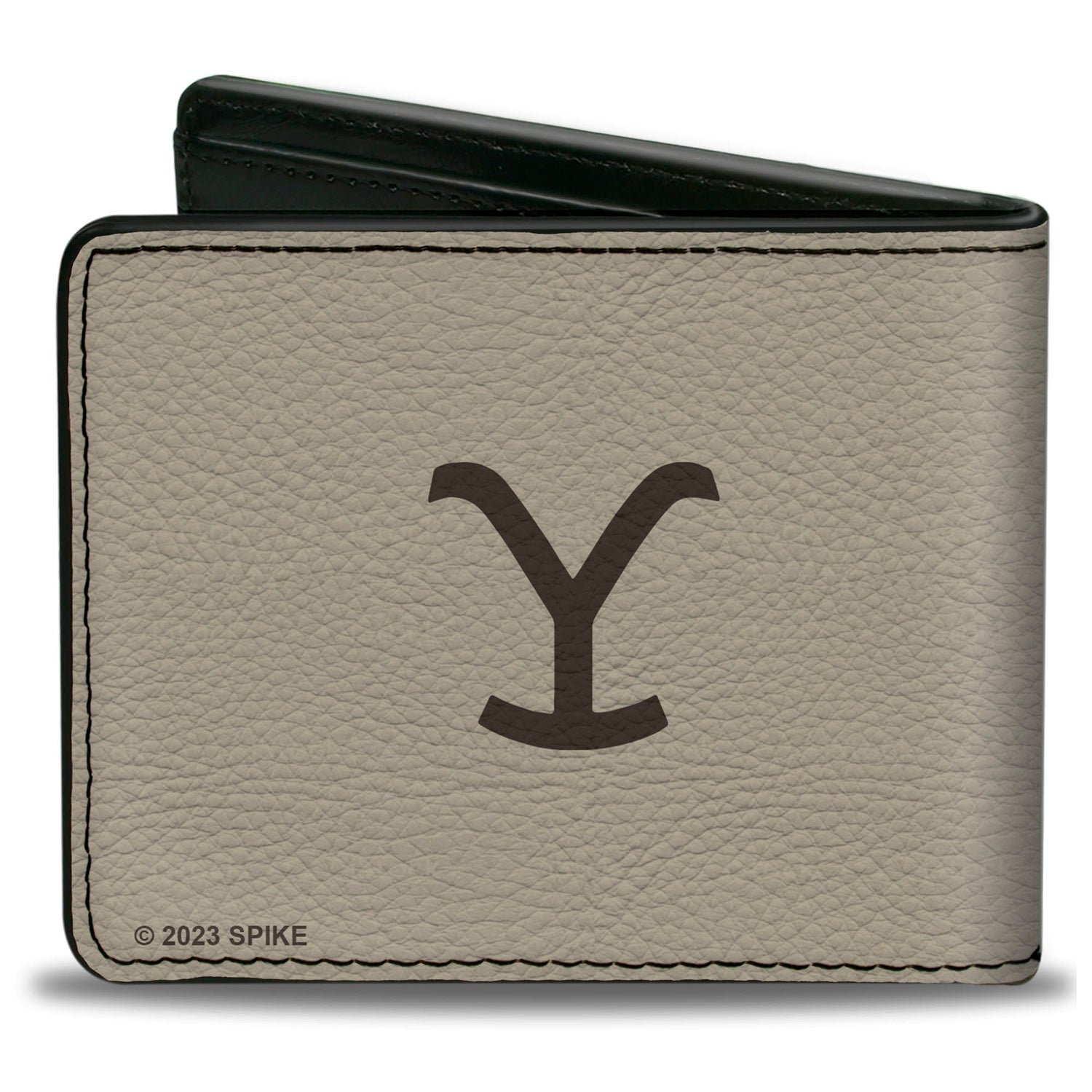Interior view of bi-fold wallet showing card slots and billfold