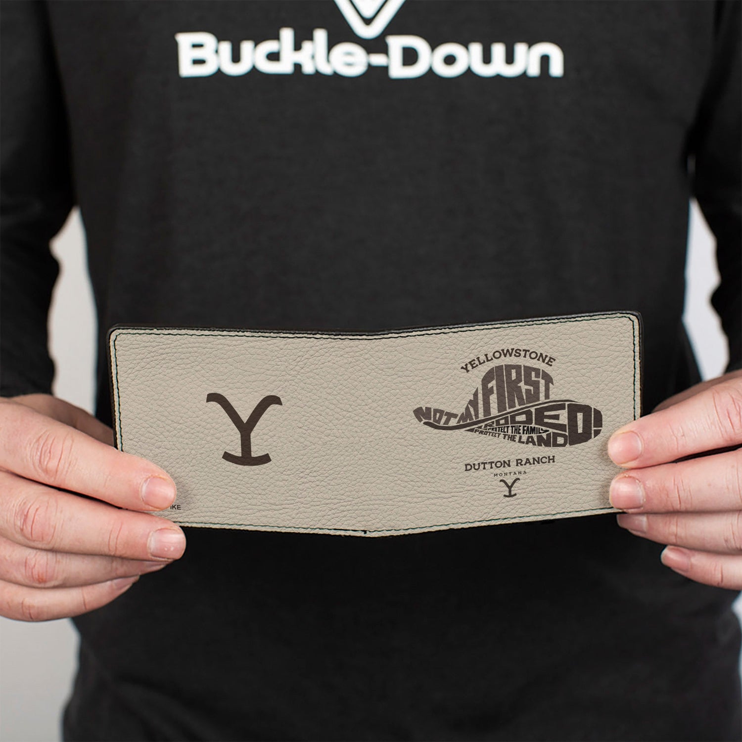 Back view of the Yellowstone Western-style bi-fold wallet