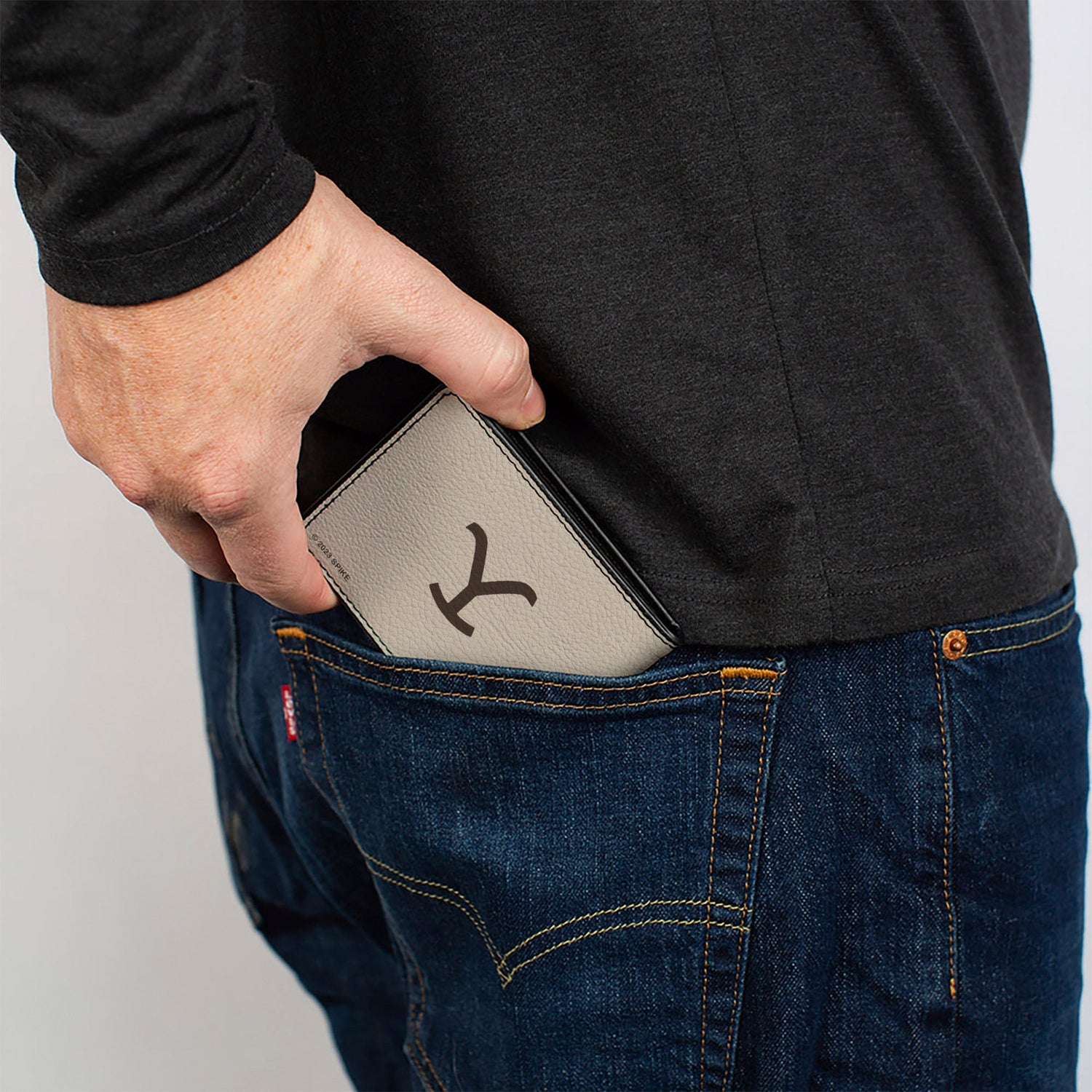 Side profile showing the slim design of the Yellowstone wallet