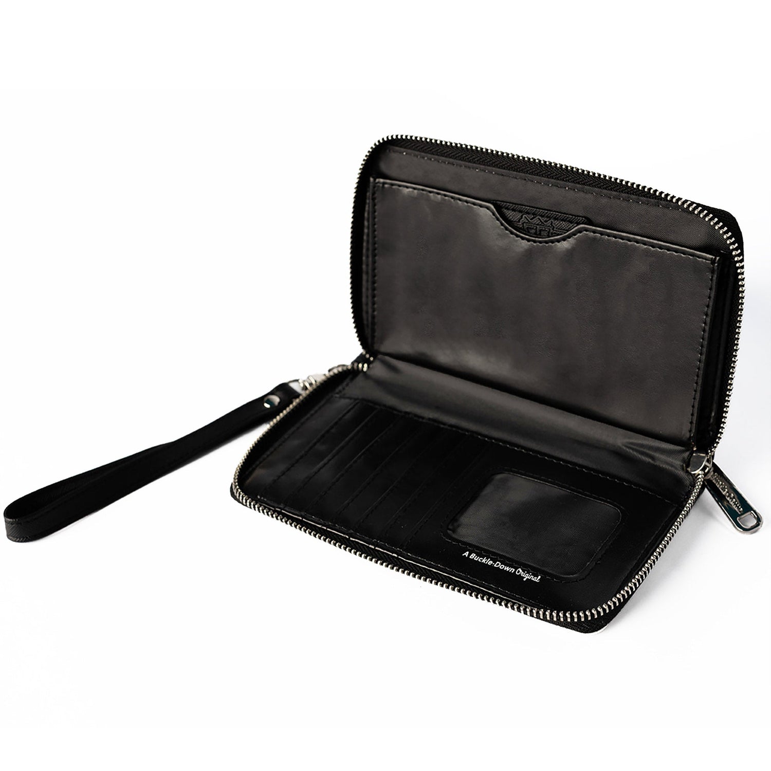 Wallet held in hand to show scale and tactile texture.