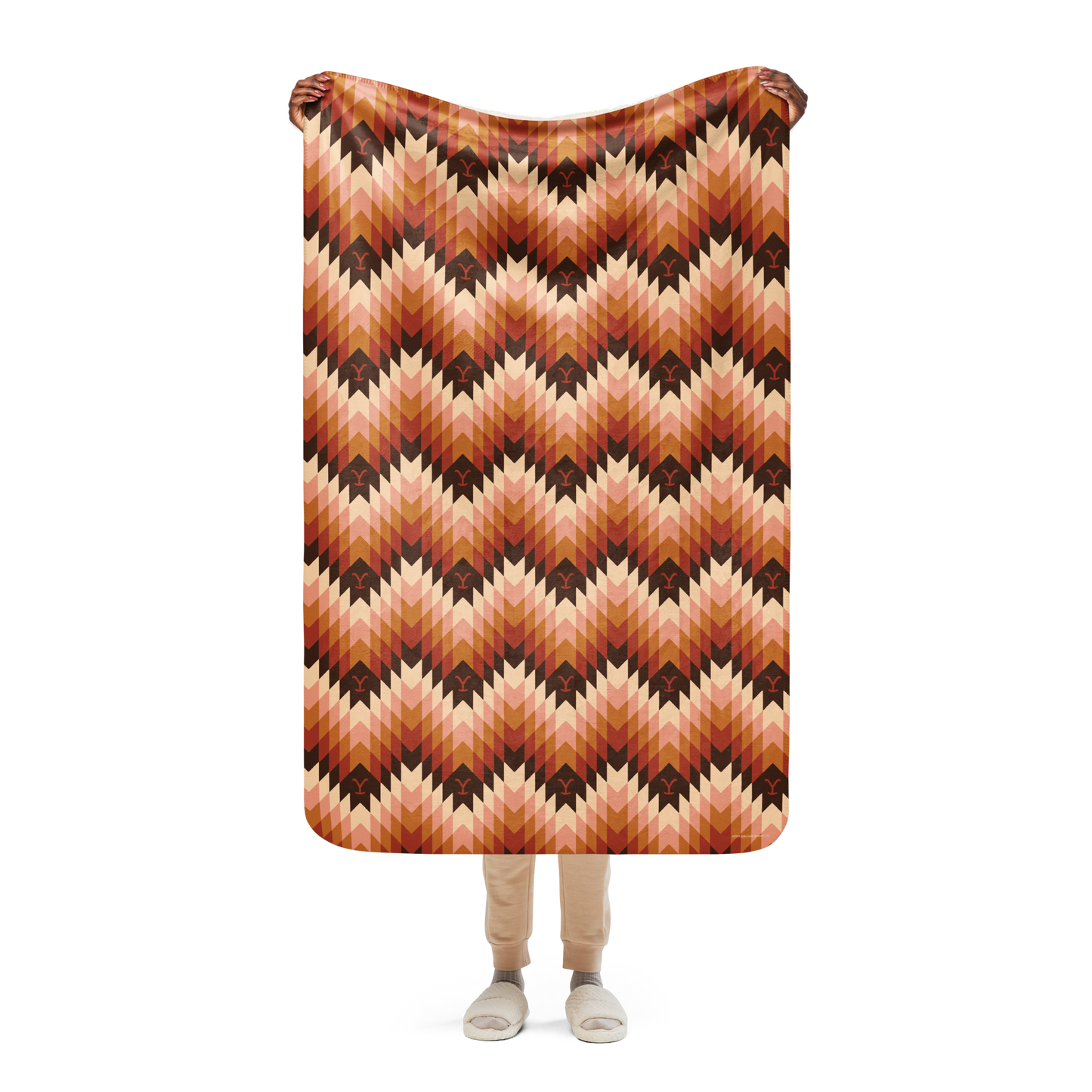 Yellowstone Chevron Pattern Sherpa Blanket