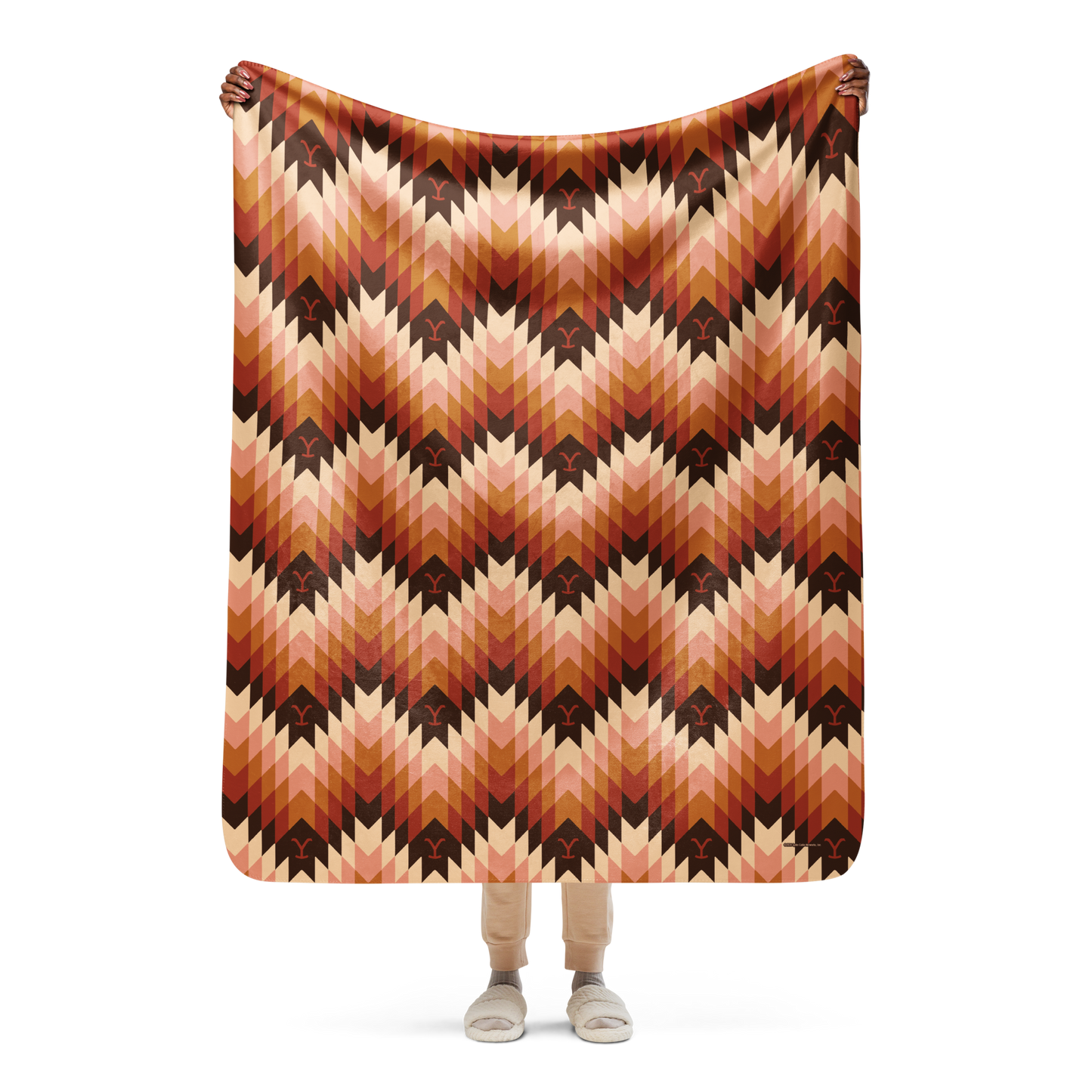 Yellowstone Chevron Pattern Sherpa Blanket