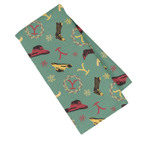 Yellowstone Cowboy Christmas Kitchen Towel