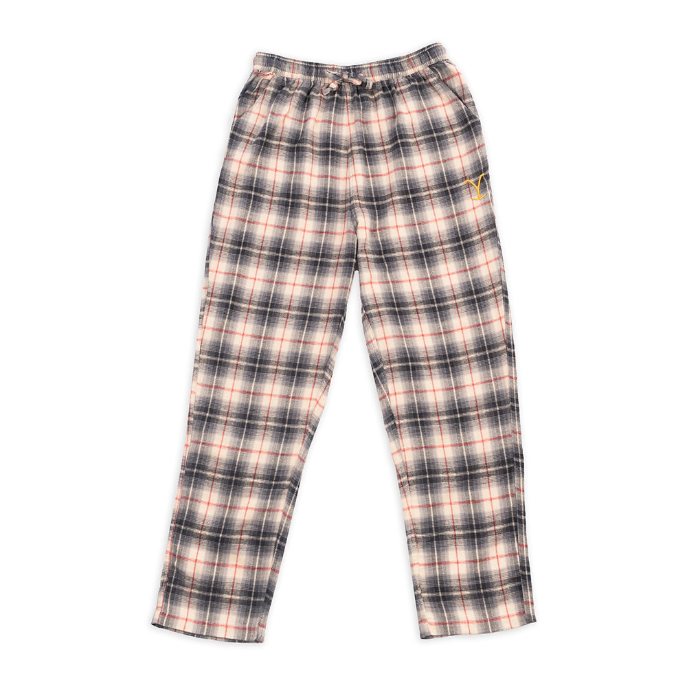 Yellowstone Y Logo Embroidered Men's Flannel Pajama Pants