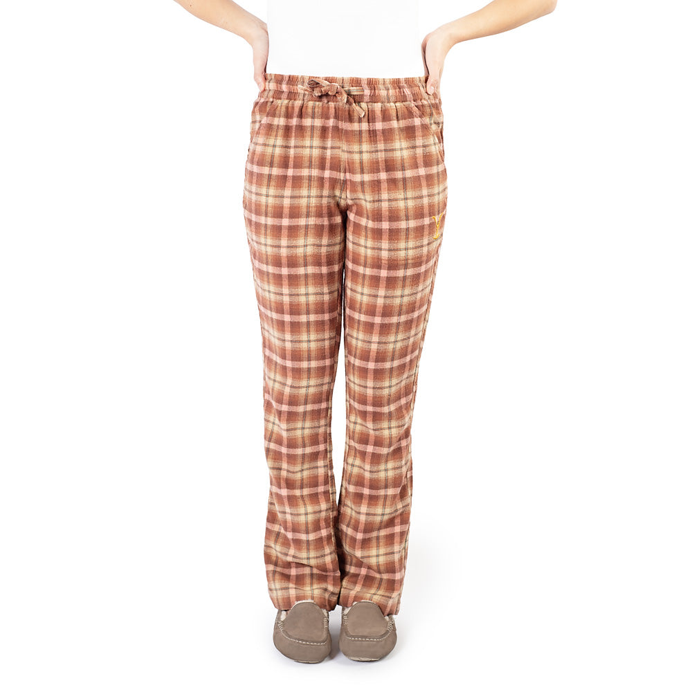 Yellowstone Y Logo Embroidered Women's Cabin Jams Flannel Pajama Pants