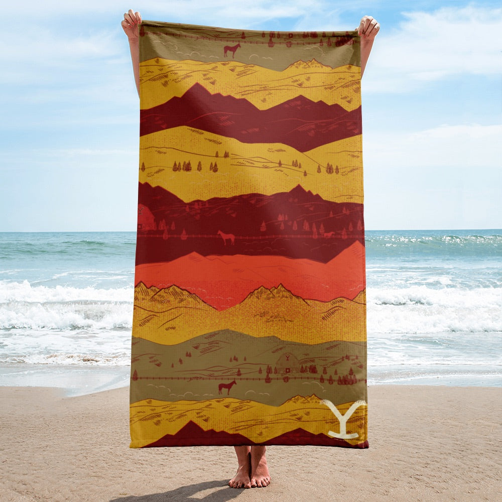 Yellowstone Mountains Beach Towel