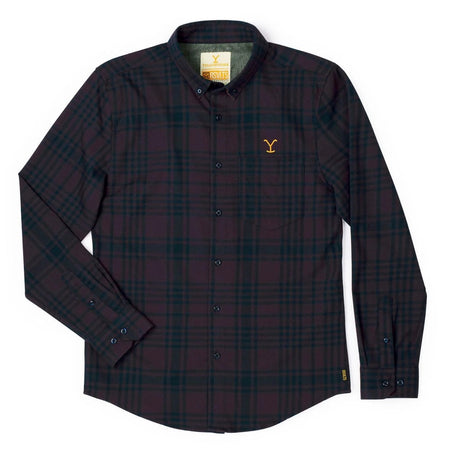 Yellowstone x RSVLTS Burgundy Long Sleeve Flannel