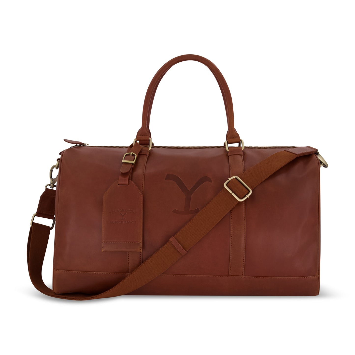 Yellowstone Real Leather 21 Inch Duffel Bag front view