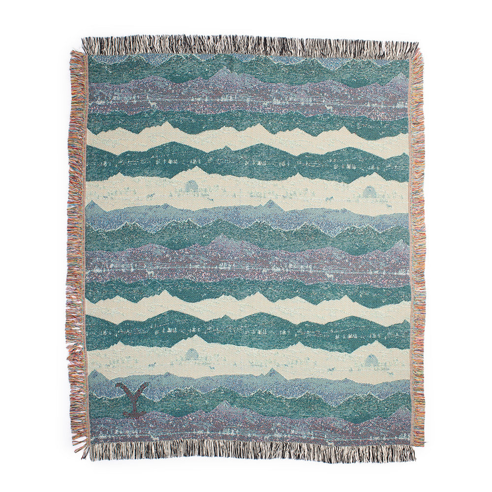 Yellowstone Mountains Woven Blanket