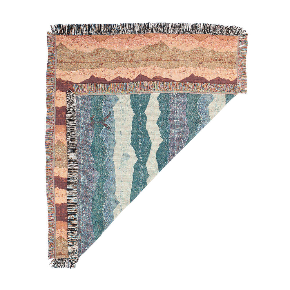 Yellowstone Mountains Woven Blanket