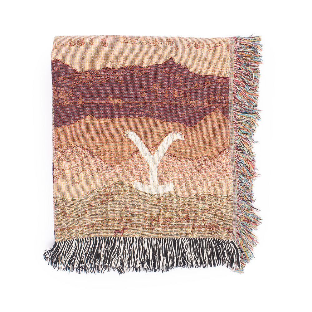 Yellowstone Mountains Woven Blanket