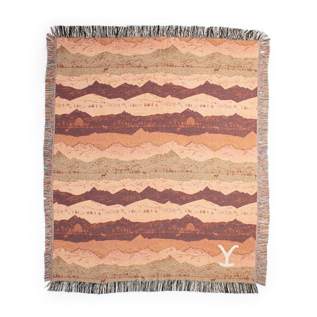 Yellowstone Mountains Woven Blanket