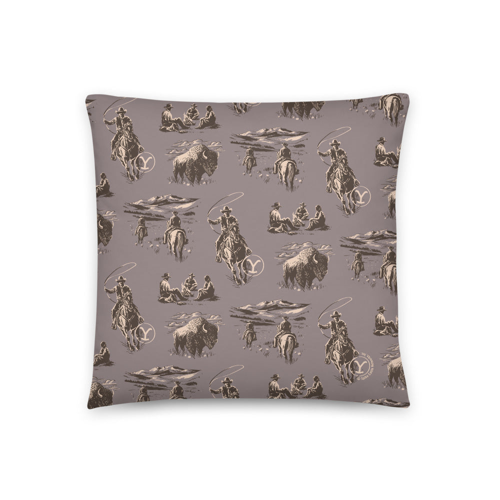 Yellowstone Cowboy Pattern Throw Pillow