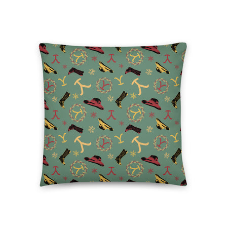 Yellowstone Holiday Throw Pillow White