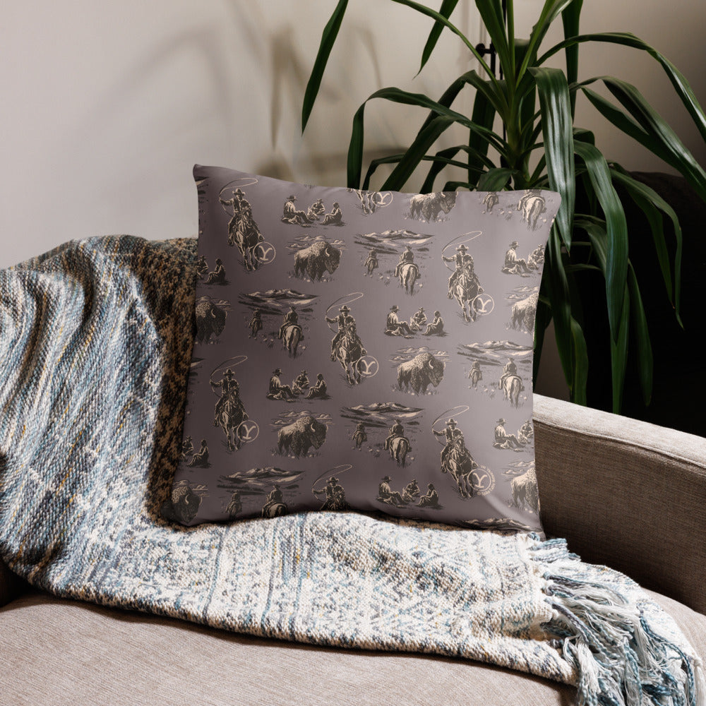 Yellowstone Cowboy Pattern Throw Pillow