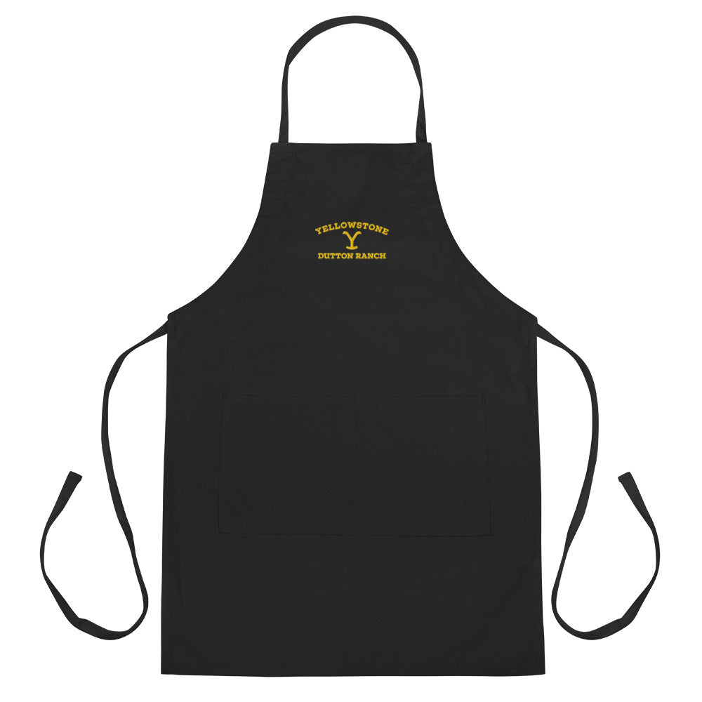 Yellowstone Dutton Ranch Embroidered Apron Black