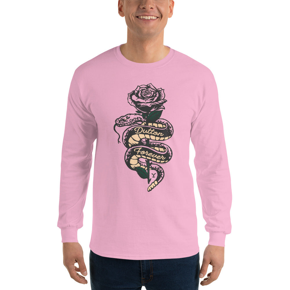 Yellowstone Dutton Forever Rose and Rattlesnake Long Sleeve T-Shirt