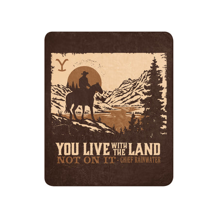 Yellowstone You Live With The Land Premium Sherpa Blanket