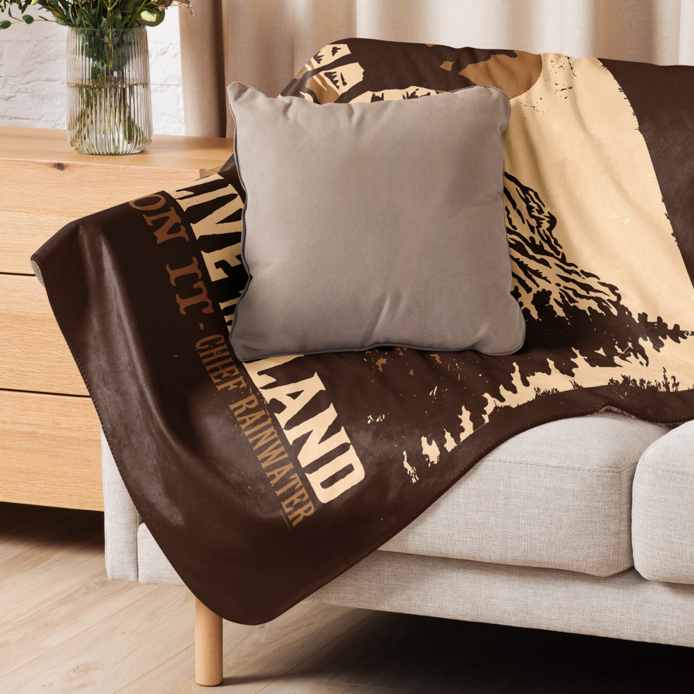 Yellowstone You Live With The Land Premium Sherpa Blanket