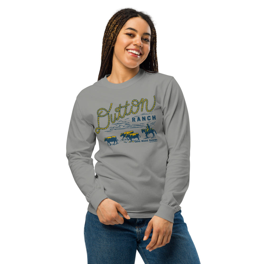 Yellowstone Dutton Ranch Rope Comfort Colors Unisex Long Sleeve Shirt