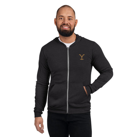 Yellowstone Logo Embroidered Zip Hoodie