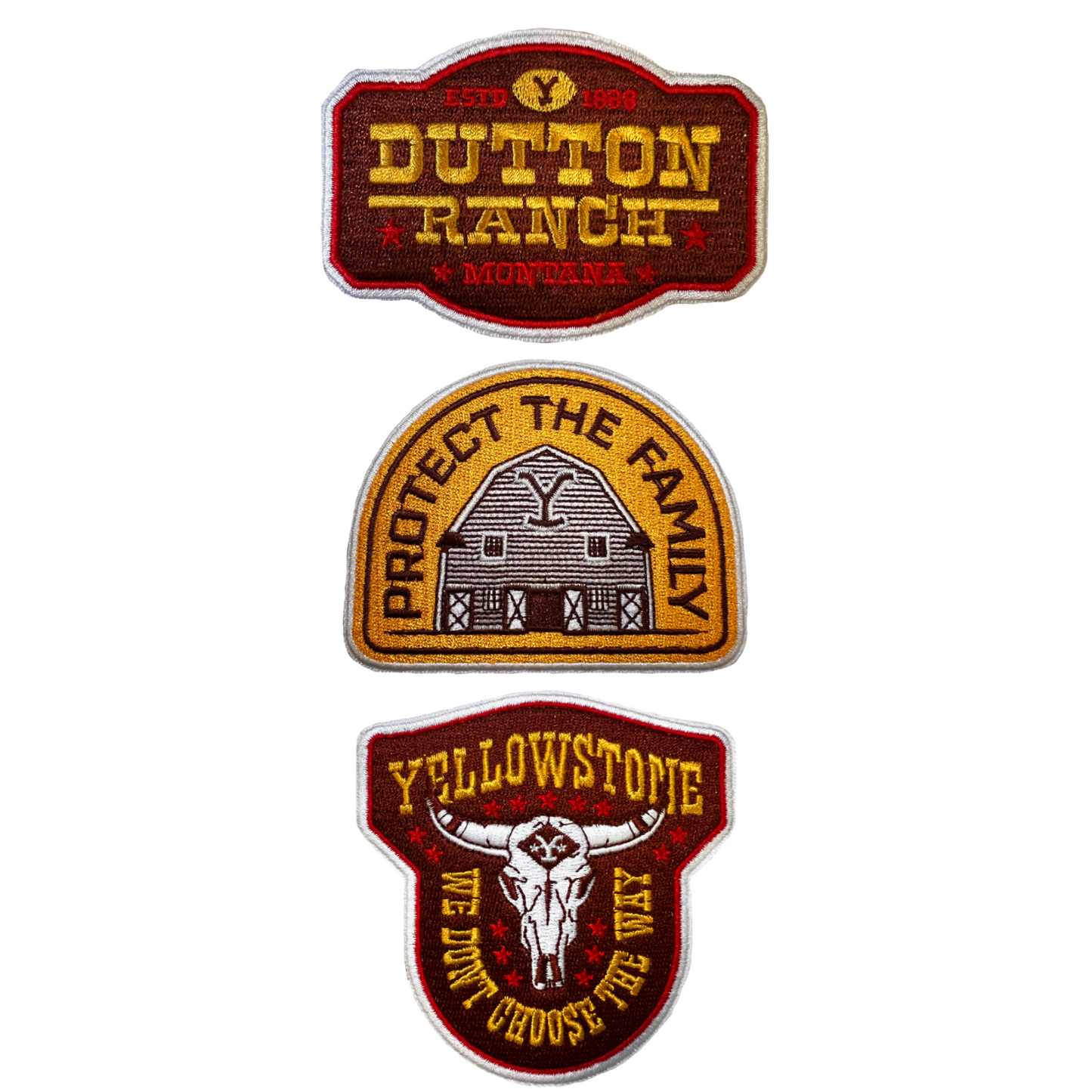 Yellowstone Dutton Ranch Iron On Patches - Pack of 3