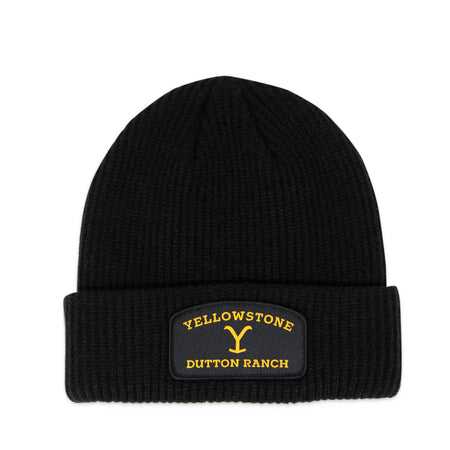 Yellowstone Dutton Ranch Patch Logo Black Beanie