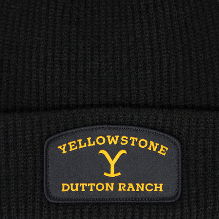 Yellowstone Dutton Ranch Patch Logo Black Beanie