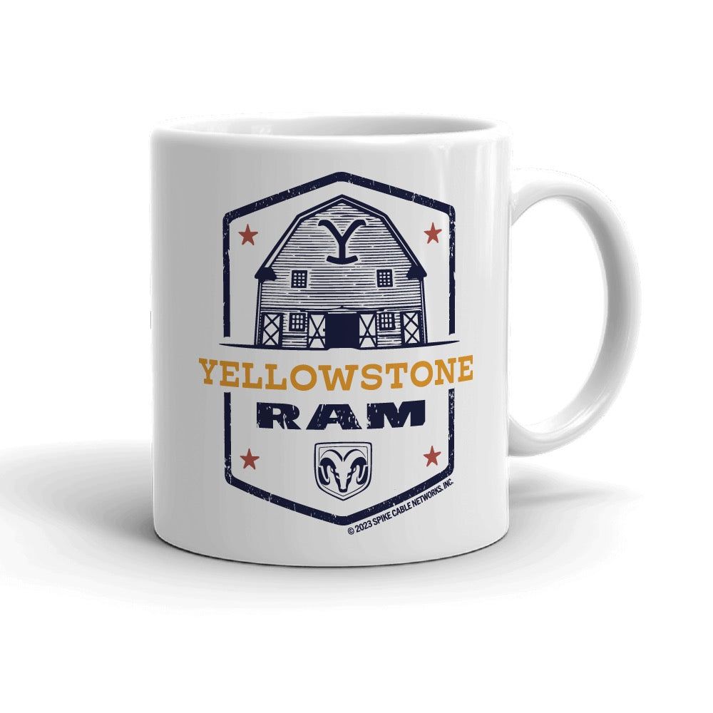 Yellowstone x Ram Barn White Mug