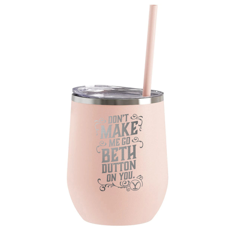 12 oz Stemless Wine Tumbler w/Lid - Custom Engraved