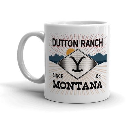 Yellowstone Dutton Ranch Montana White Mug