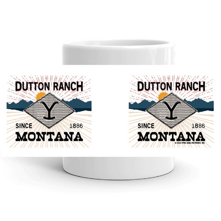 Yellowstone Dutton Ranch Montana White Mug