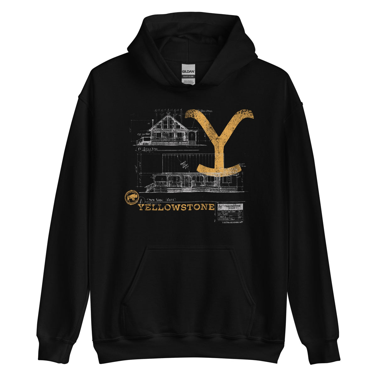 Yellowstone Blueprint Rip's House Unisex Hoodie Yellowstone Shop