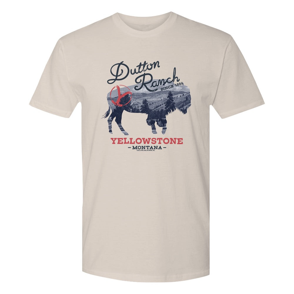 Yellowstone Dutton Ranch Montana Bison Adult Short Sleeve T-Shirt