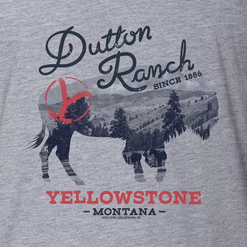 Yellowstone Dutton Ranch Montana Bison Adult Short Sleeve T-Shirt