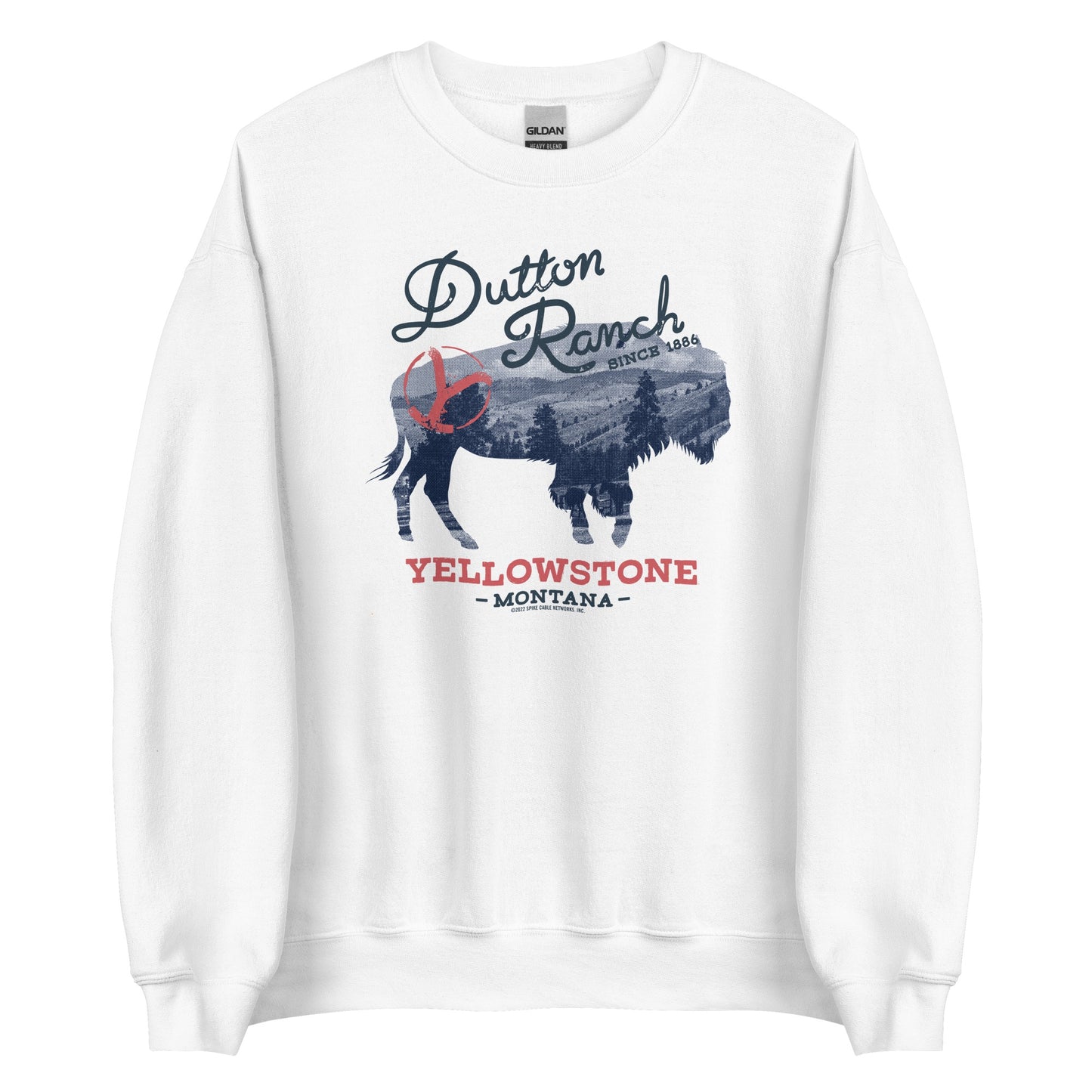 Yellowstone Dutton Ranch Montana Bull Fleece Crewneck Sweatshirt