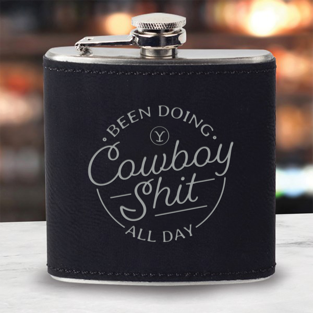 Yellowstone Cowboy Leather Flask