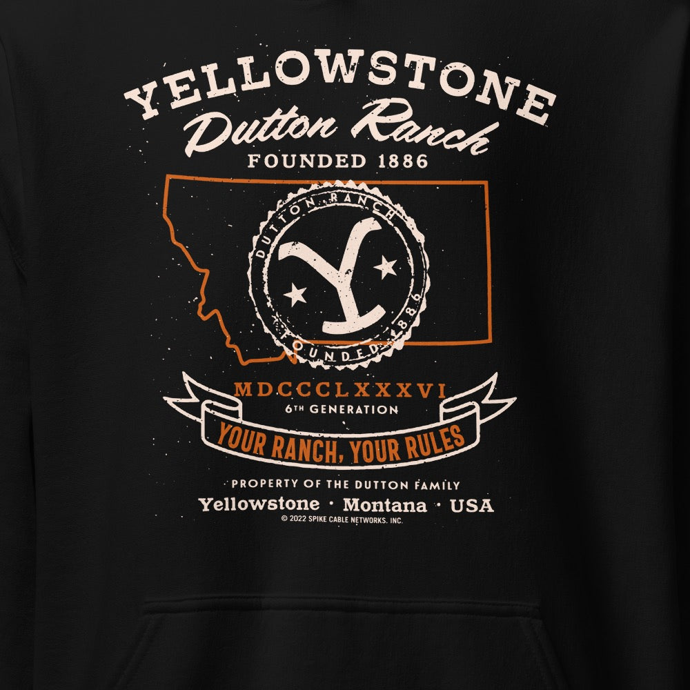 Yellowstone Dutton Ranch Your Ranch Your Rules Hooded Sweatshirt