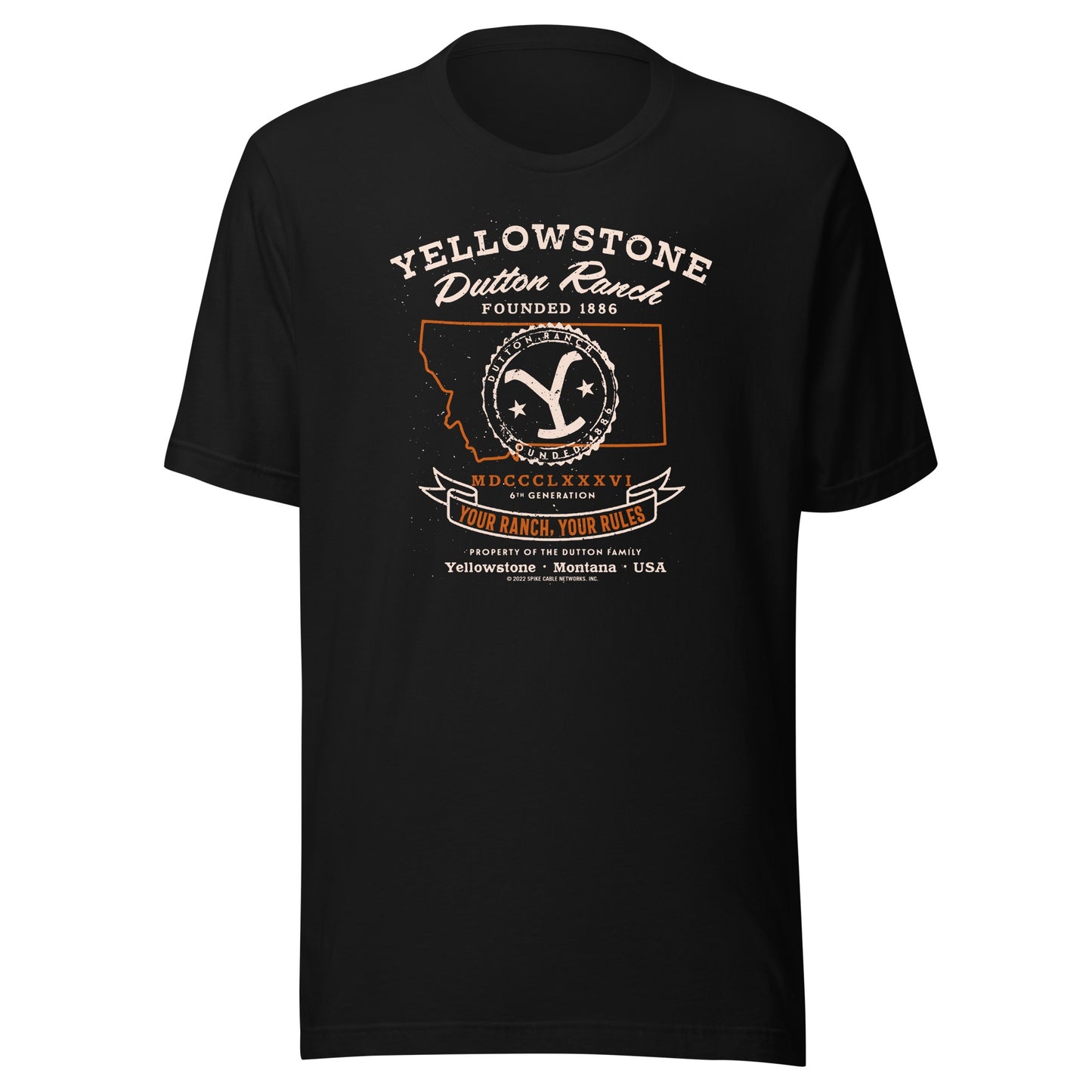 Yellowstone Dutton Ranch Your Ranch Your Rules Short Sleeve T-Shirt