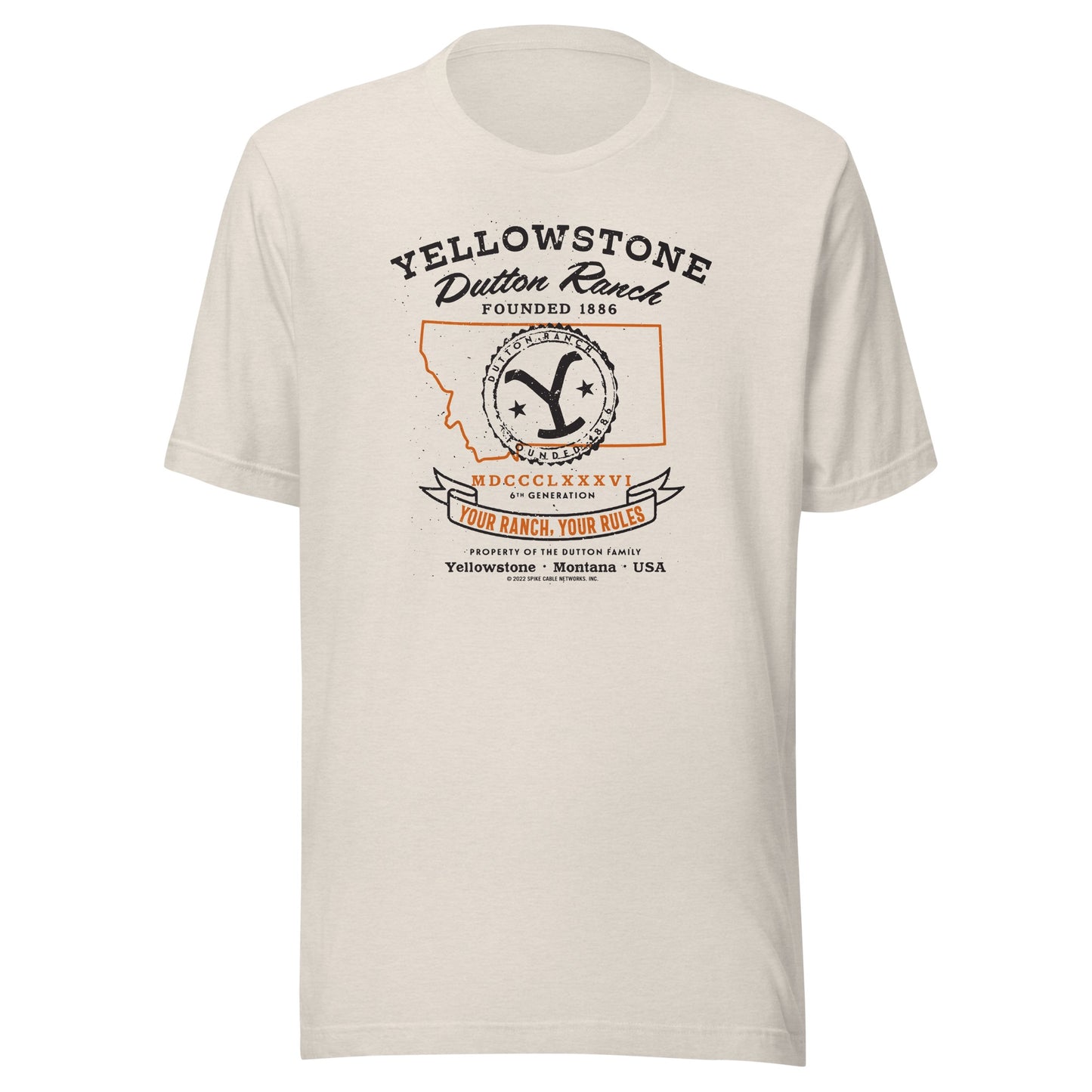 Yellowstone Dutton Ranch Your Ranch Your Rules Short Sleeve T-Shirt