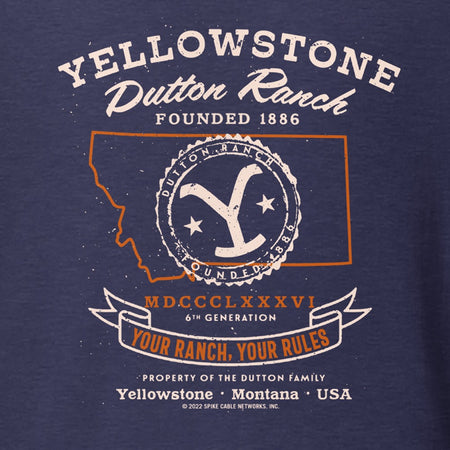 Yellowstone Dutton Ranch Your Ranch Your Rules Short Sleeve T-Shirt