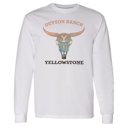 Yellowstone Cow Skull Adult Long Sleeve T-Shirt