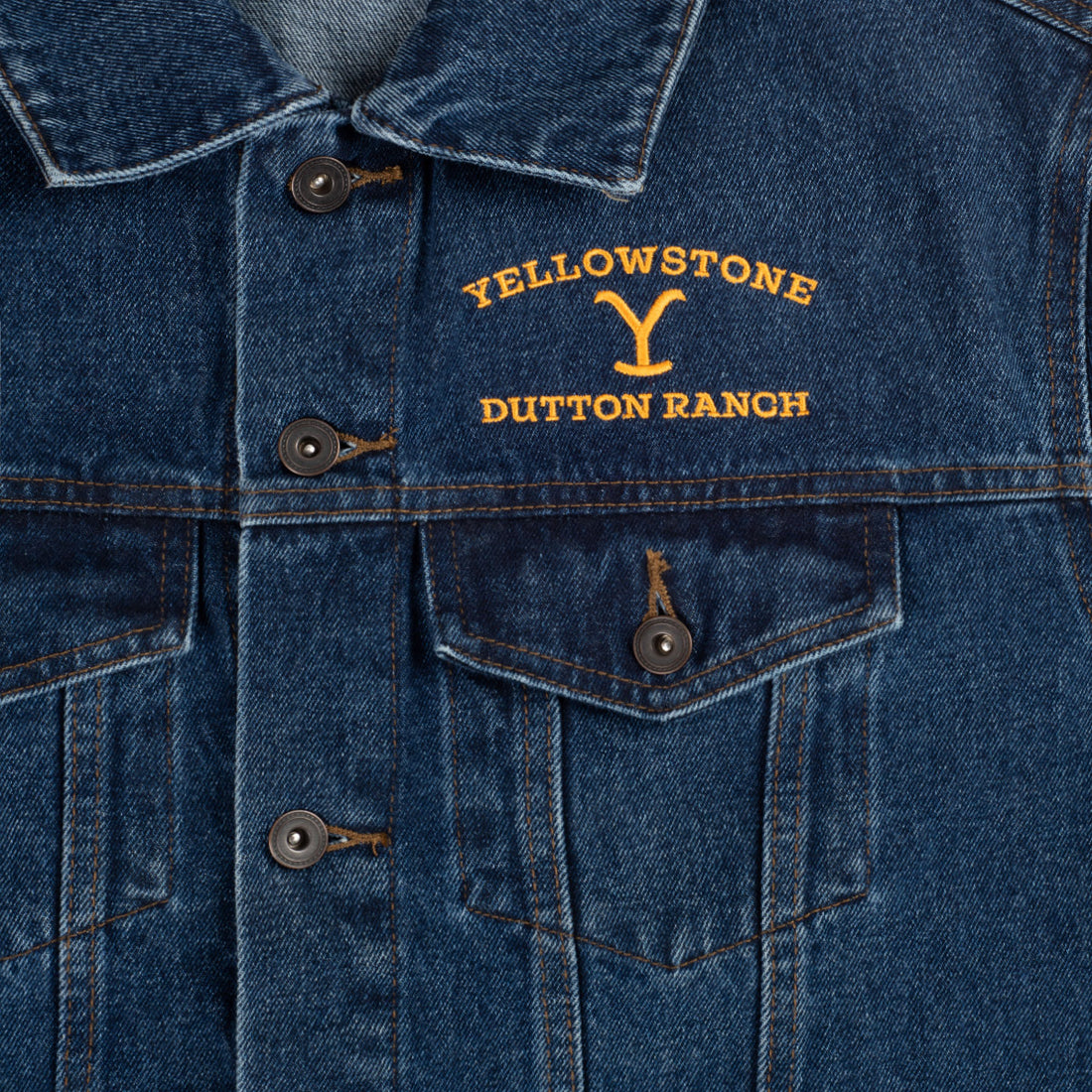 Dalton Ranch Jacket Yellowstone Dutton Ranch Logo Embroidered Denim Jacket