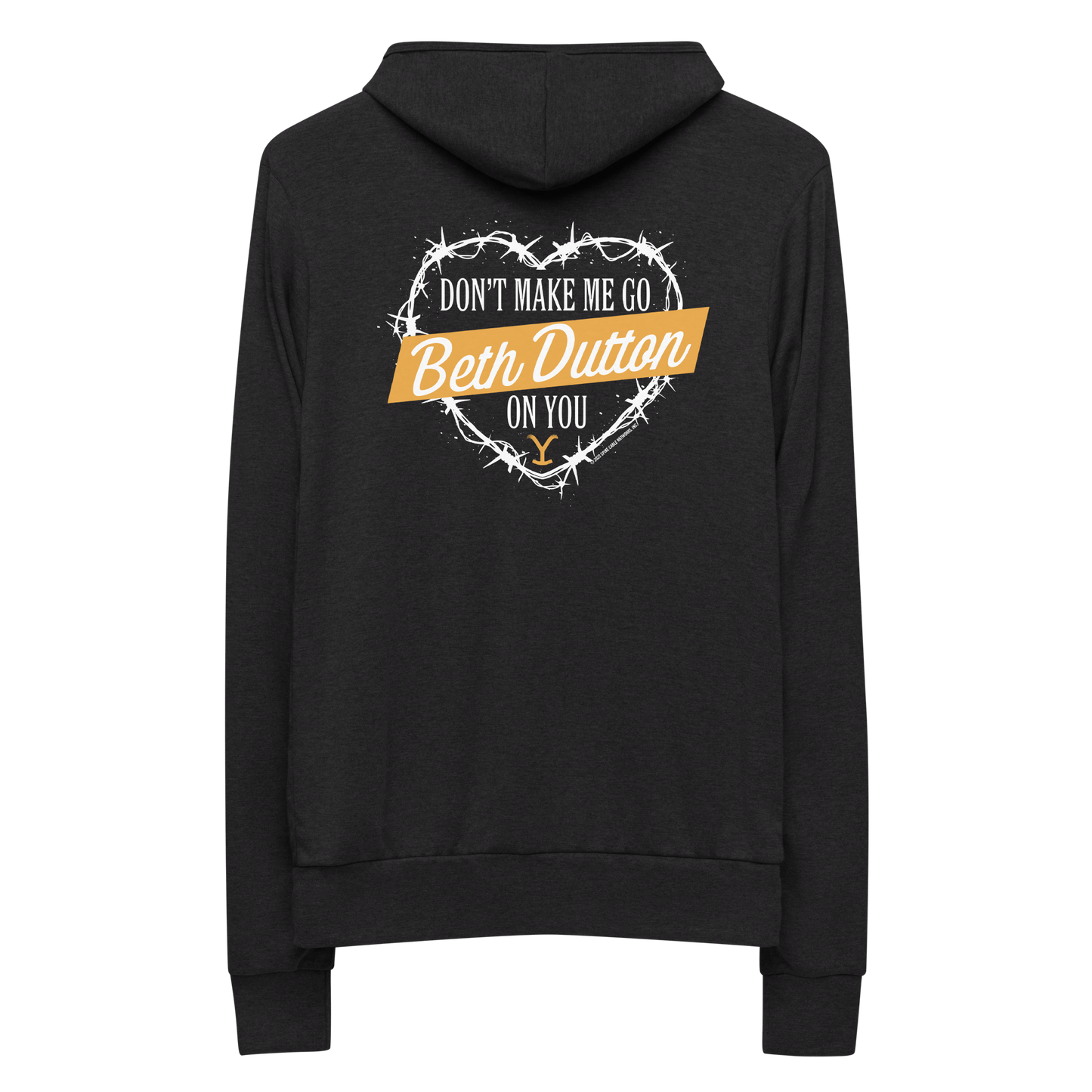 Yellowstone Don't Make Me Go Beth Dutton On You Heart Lightweight Zip-up Hooded Sweatshirt