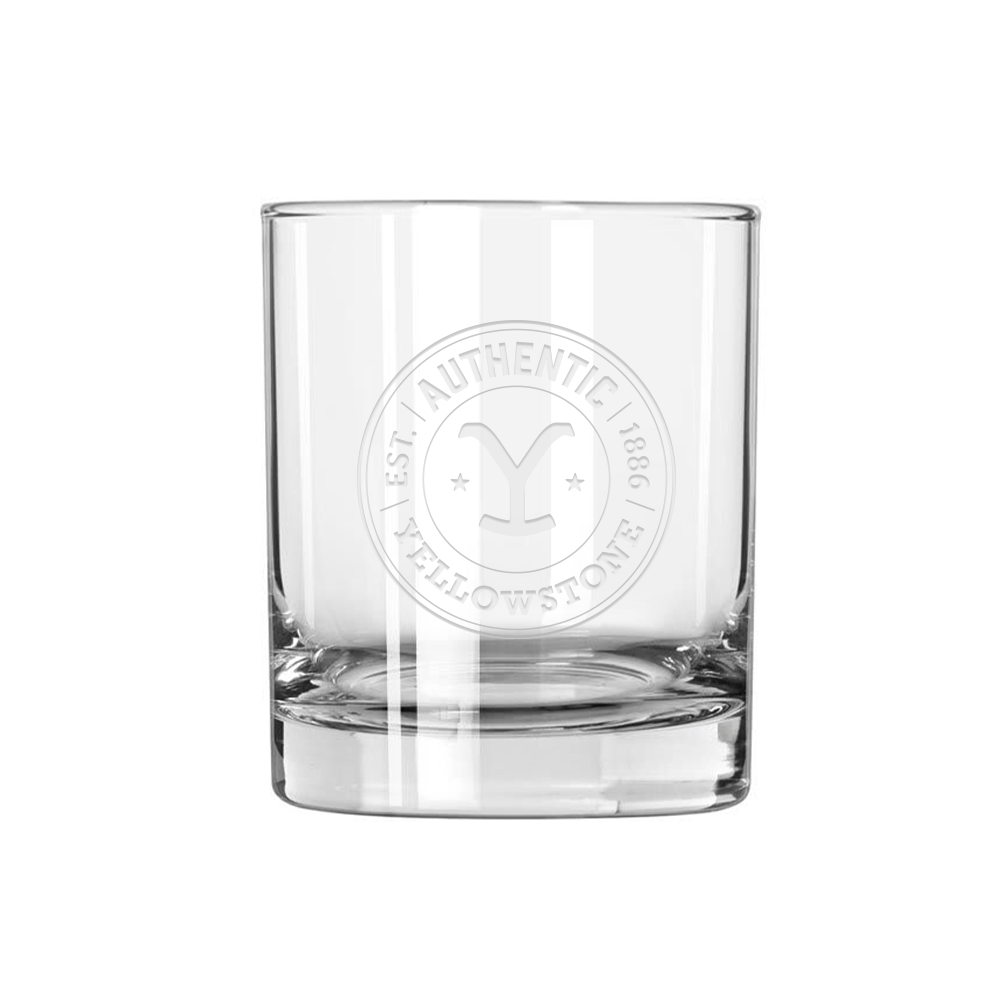 Yellowstone Authentic Y Logo Laser Engraved Rocks Glasses