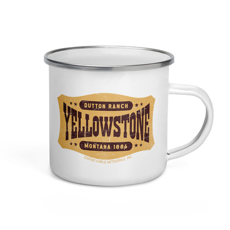 Yellowstone Dutton Ranch Enamel Camping White Mug