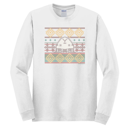 Yellowstone Dutton Ranch Holiday Barn Adult Long Sleeve T-Shirt