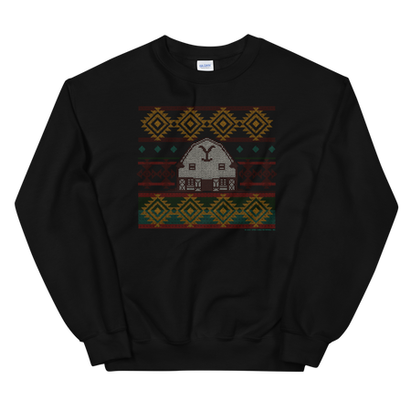 Yellowstone Dutton Ranch Holiday Barn Fleece Crewneck Sweatshirt