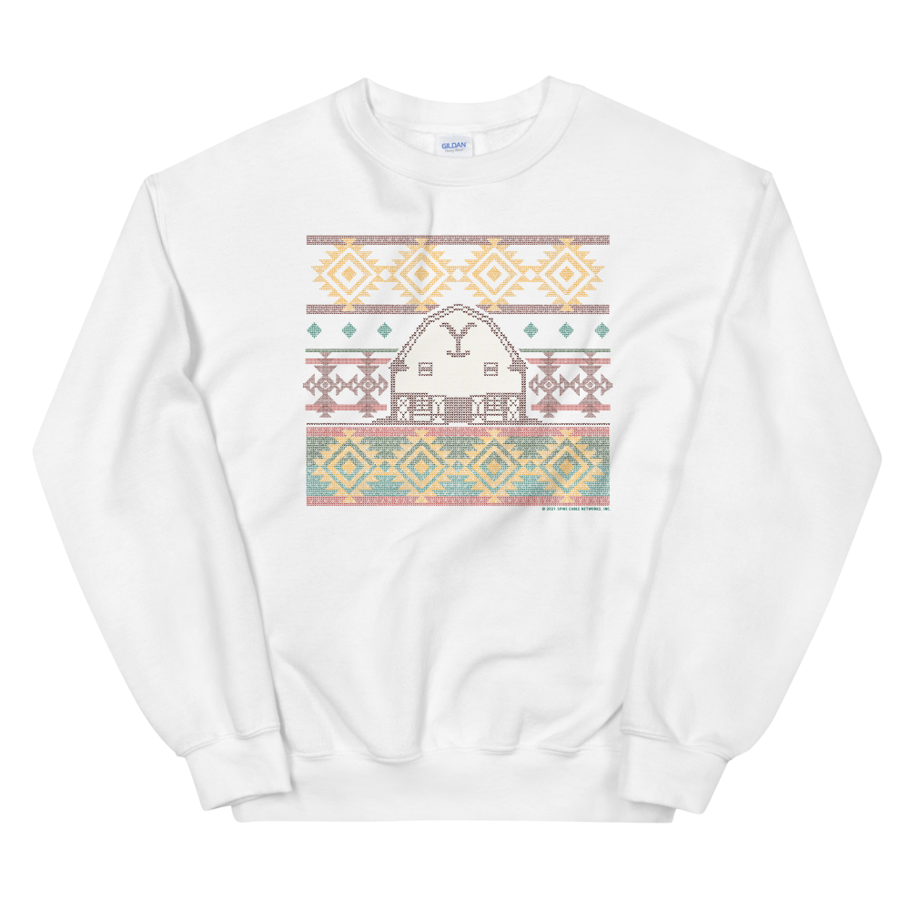 Yellowstone Dutton Ranch Holiday Barn Fleece Crewneck Sweatshirt